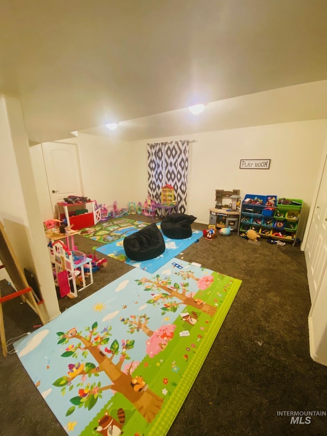 game room with carpet