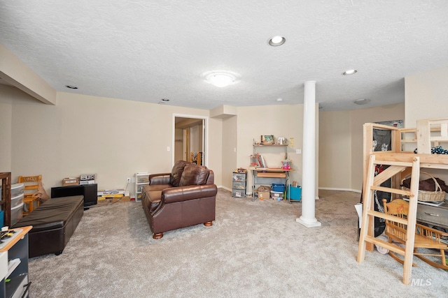 1229 N Hiltonhead Way, Eagle, ID 83616 - carpeted living area with a textured ceiling and recessed lighting