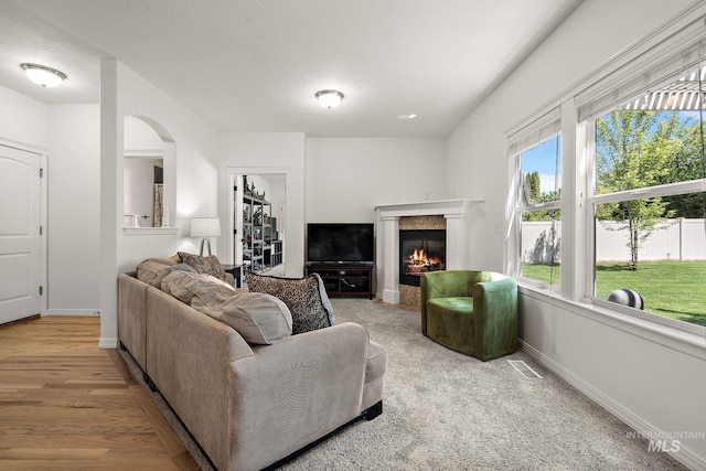 4902 N Schubert Ave, Meridian, ID 83646 - living area with a premium fireplace and baseboards
