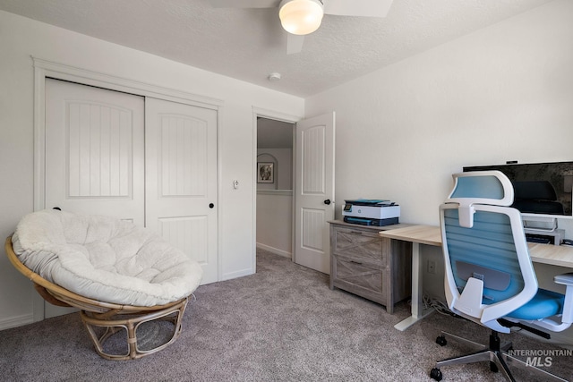 4902 N Schubert Ave, Meridian, ID 83646 - office area featuring carpet and ceiling fan