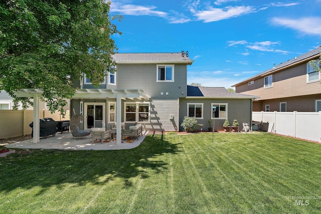 4902 N Schubert Ave, Meridian, ID 83646 - back of property with a pergola and a patio