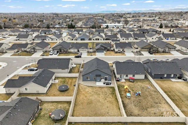 drone / aerial view featuring a residential view