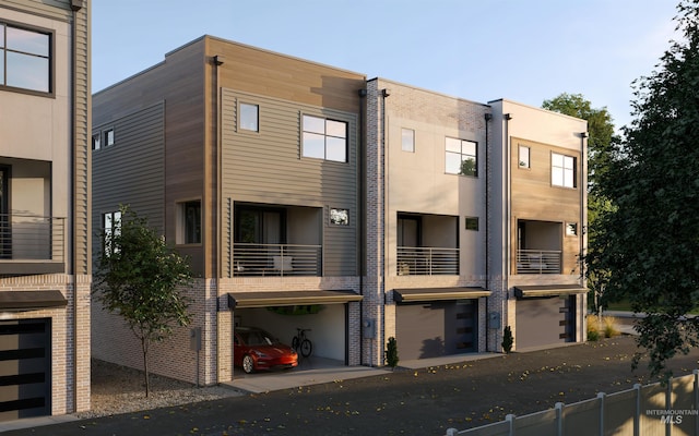 view of property featuring a garage