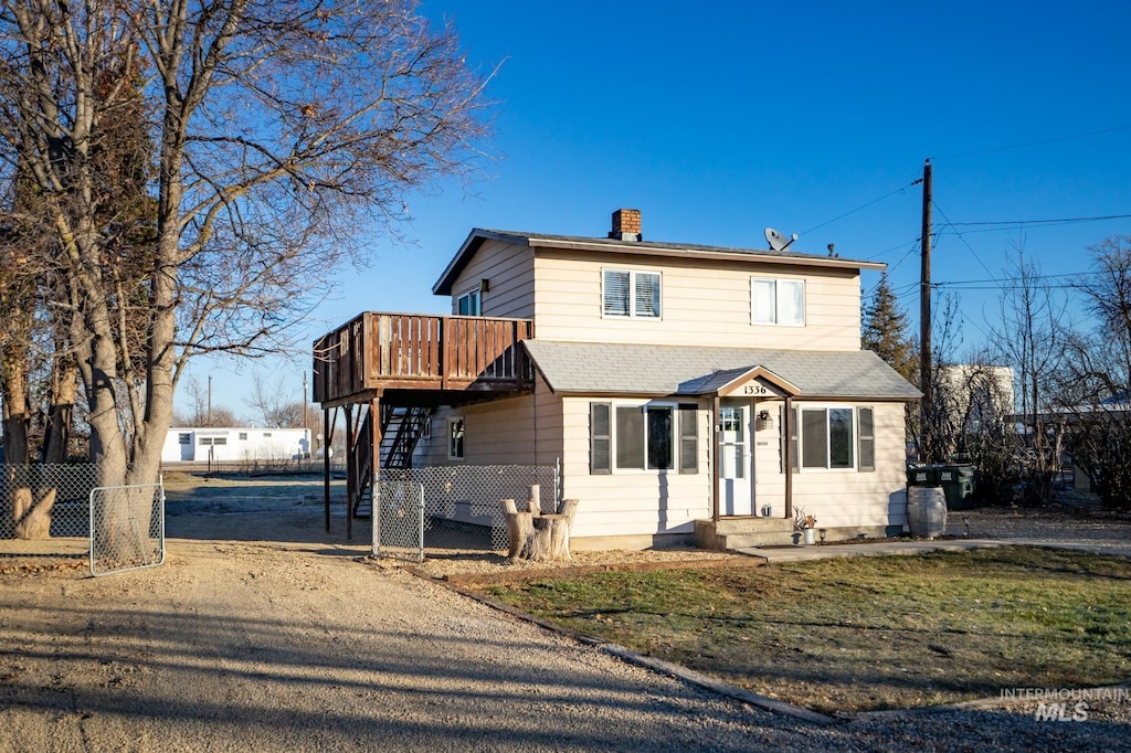 view of property with a deck