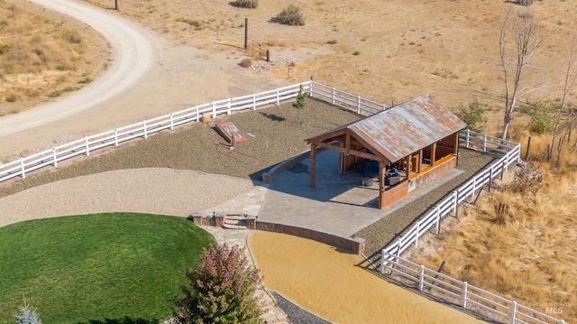 drone / aerial view with a rural view