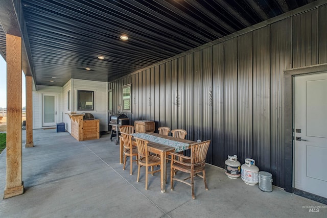 view of patio featuring outdoor dining space