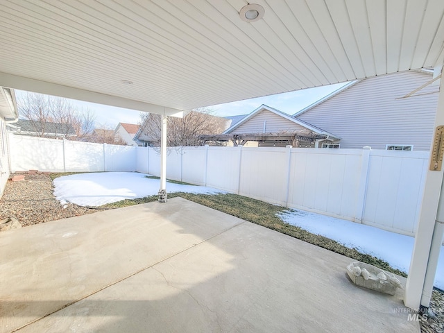 view of patio featuring a fenced backyard