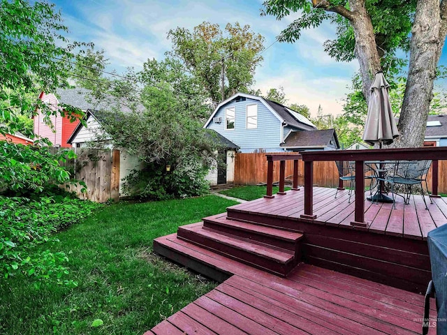 1408 N 7th St, Boise, ID 83702 - deck with outdoor dining area and an outdoor structure