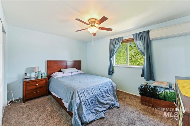 2429 Cherry St, Caldwell, ID 83605 - carpeted bedroom with a wall unit AC and ceiling fan