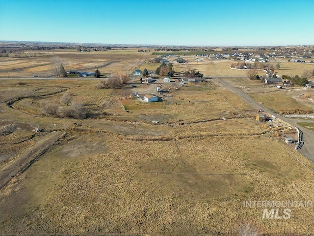 bird's eye view with a rural view