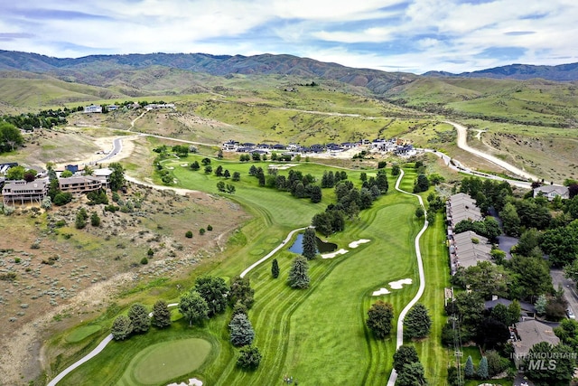 bird's eye view featuring a mountain view