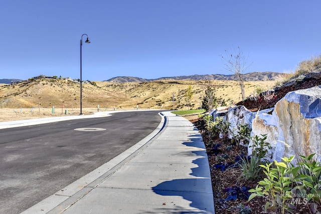 view of street with a mountain view