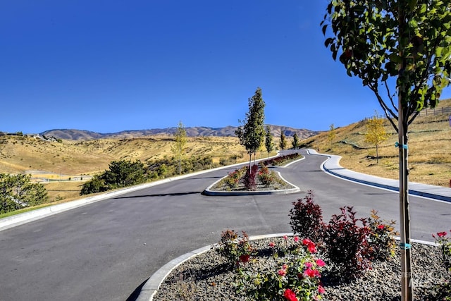 view of road with a mountain view