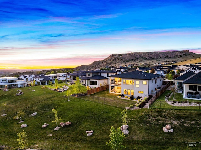 3501 E Planet Dr, Boise, ID 83712 - aerial view at dusk of a residential view and a mountain view