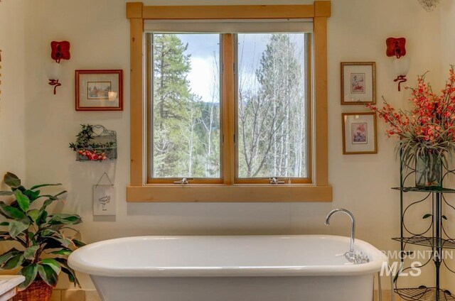 bathroom featuring a tub