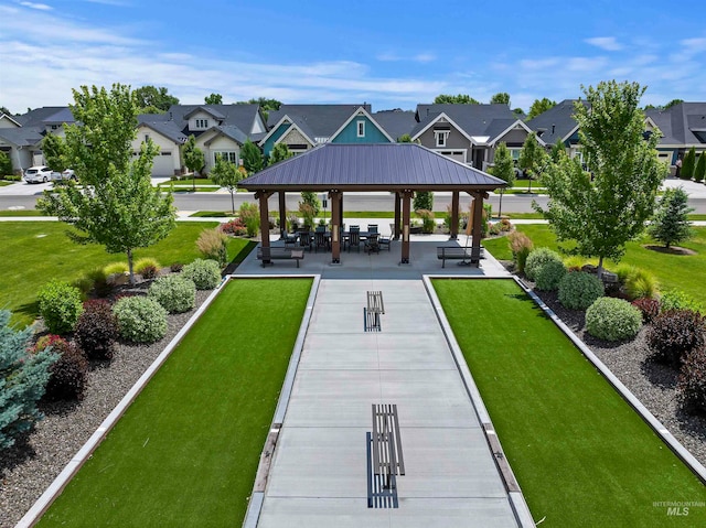 6164 N Winward Ln, Meridian, ID 83646 - view of community featuring a game area, a gazebo, a residential view, and a yard