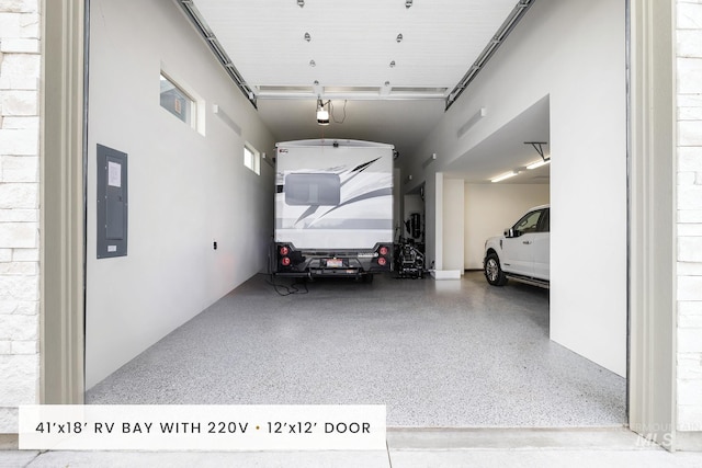 garage featuring electric panel