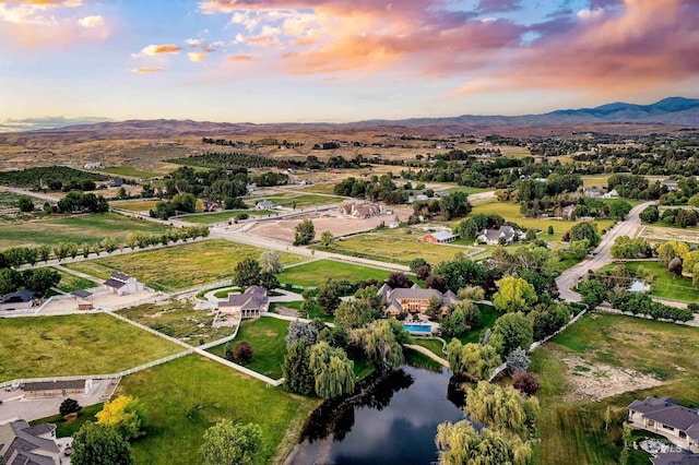 4119 N Park Ln, Eagle, ID 83616 - aerial overview of property's location with a water and mountain view