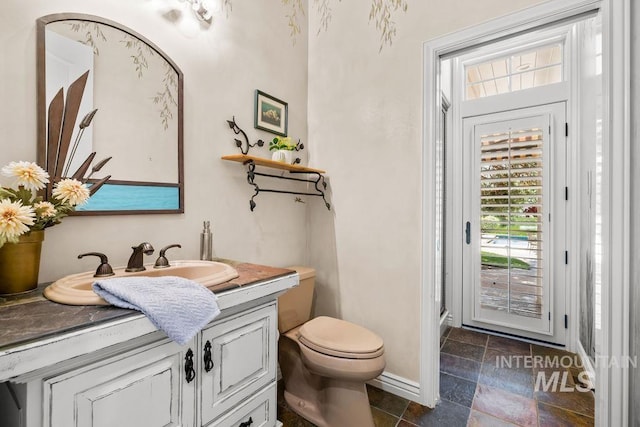 4119 N Park Ln, Eagle, ID 83616 - bathroom featuring vanity and stone tile flooring