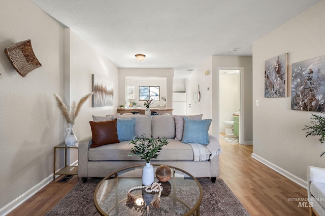 living room featuring hardwood / wood-style floors