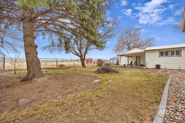 view of yard featuring fence