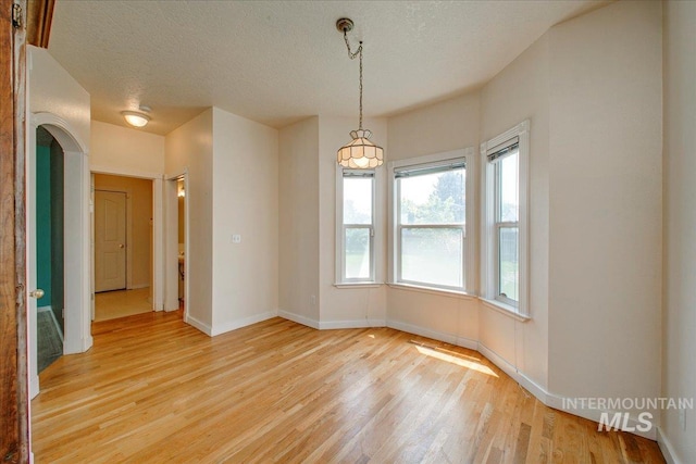 1239 Willow Creek Dr, Nampa, ID 83686 - empty room featuring light wood-type flooring, baseboards, and a textured ceiling