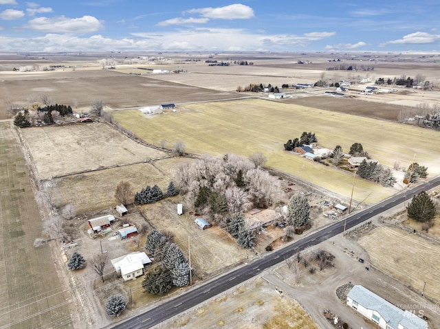 bird's eye view with a rural view