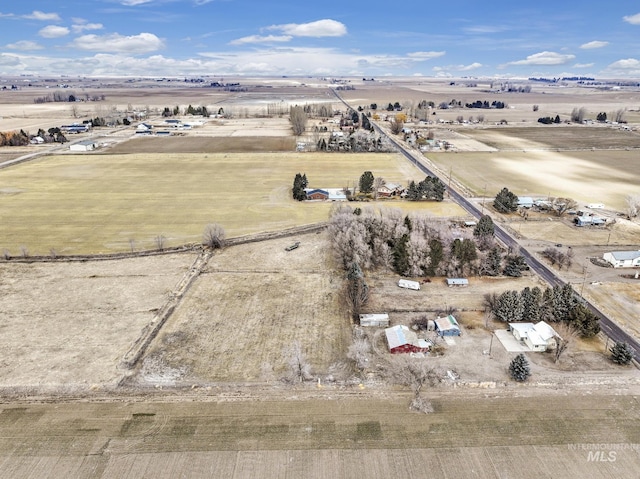 drone / aerial view with a rural view