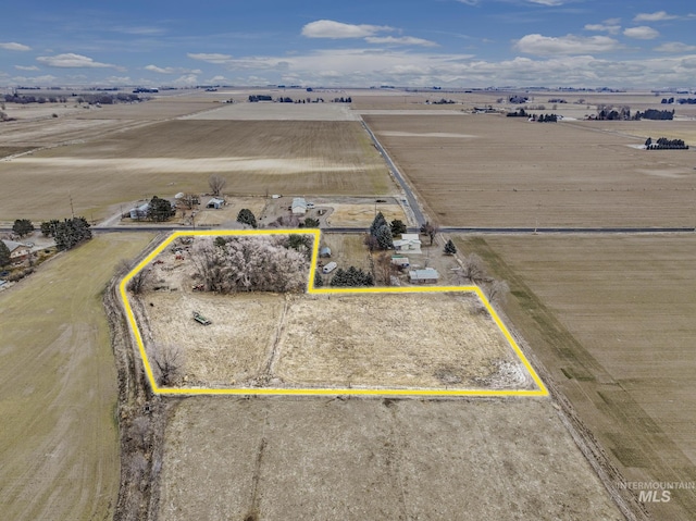 aerial view with a rural view