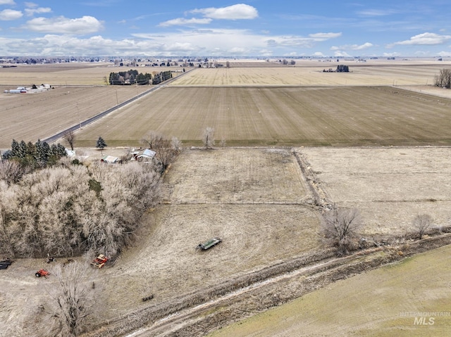 bird's eye view with a rural view