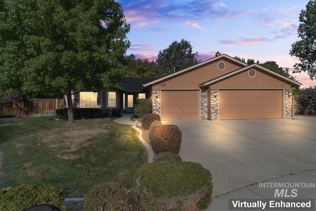 1548 N Vineyards Ave, Meridian, ID 83642 - single story home featuring a garage, driveway, and brick siding
