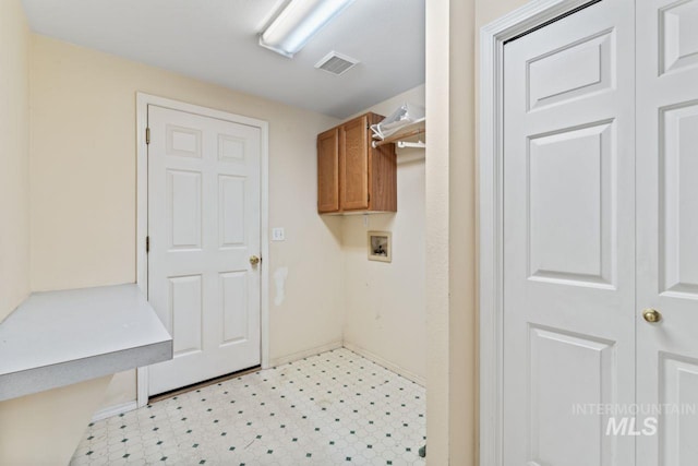 1548 N Vineyards Ave, Meridian, ID 83642 - laundry area with cabinet space, light flooring, washer hookup, and baseboards
