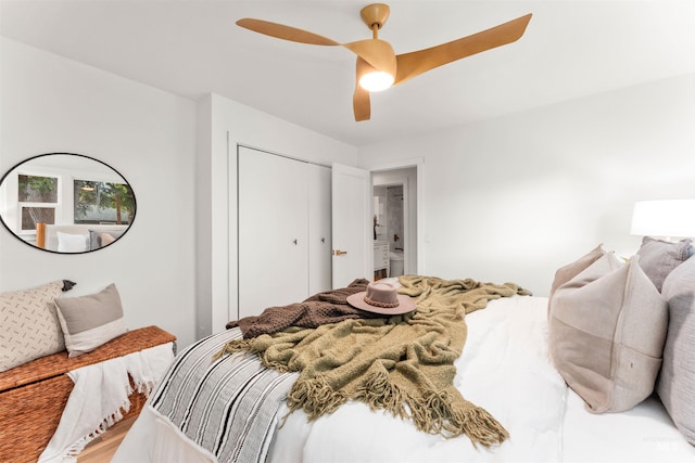 1600 E Victory Rd, Boise, ID 83706 - bedroom featuring a ceiling fan and a closet
