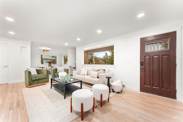 1600 E Victory Rd, Boise, ID 83706 - living area with light wood-style floors, recessed lighting, plenty of natural light, and baseboards