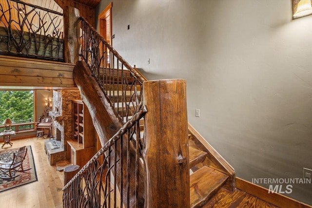370 Blackhawk Lake Dr, Mccall, ID 83638 - stairs featuring wood finished floors and baseboards
