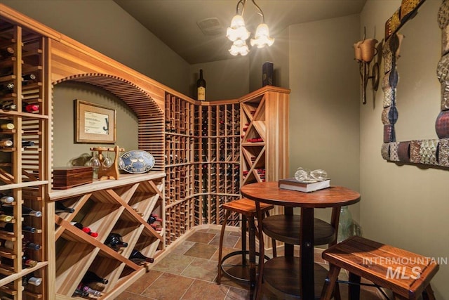 370 Blackhawk Lake Dr, Mccall, ID 83638 - wine area with stone tile floors