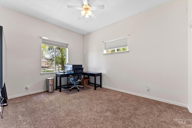 4019 E Man O War Dr, Nampa, ID 83686 - carpeted home office featuring ceiling fan and baseboards