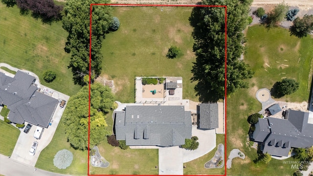 4019 E Man O War Dr, Nampa, ID 83686 - aerial view of property's location featuring property parcel outlined