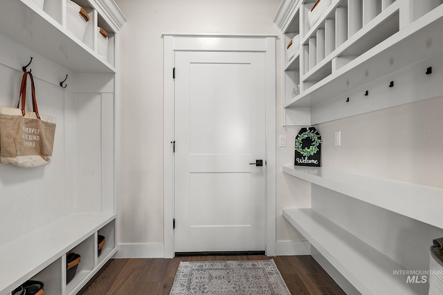 2245 N Burnam Ave, Star, ID 83669 - mudroom featuring baseboards and dark wood-style flooring
