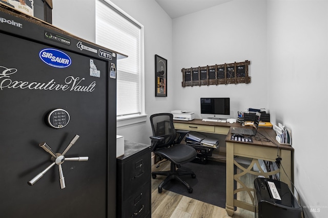 office with wood finished floors