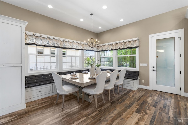 1747 N Tuscolano Ave, Eagle, ID 83616 - dining space with a chandelier, wood finished floors, and recessed lighting