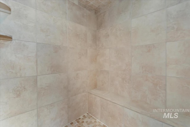 room details featuring a tile shower