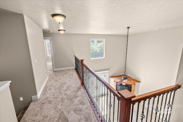 2476 S Amaya Ln, Boise, ID 83709 - hallway featuring an upstairs landing, plenty of natural light, carpet, a textured ceiling, and baseboards