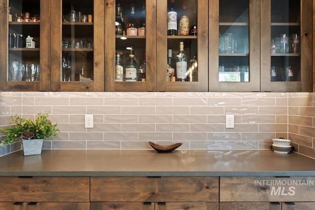 interior space featuring tasteful backsplash