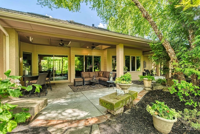 705 N Cobblestone Way, Eagle, ID 83616 - view of patio / terrace with a ceiling fan and outdoor lounge area