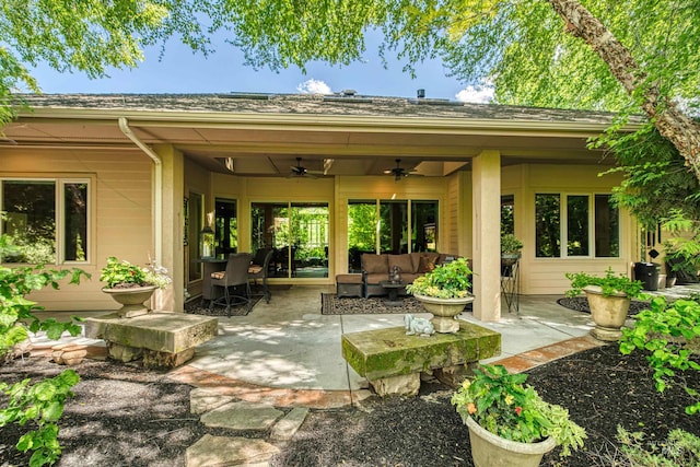 705 N Cobblestone Way, Eagle, ID 83616 - view of patio / terrace featuring ceiling fan and outdoor lounge area