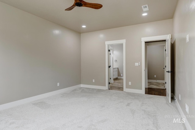 1113 W Blaine Ave, Nampa, ID 83651 - unfurnished bedroom with visible vents, baseboards, recessed lighting, and carpet flooring
