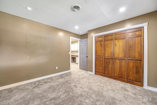 790 Academic Dr, Twin Falls, ID 83301 - unfurnished bedroom featuring a closet, baseboards, recessed lighting, carpet floors, and visible vents
