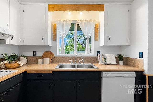 5928 W Grunder, Boise, ID 83709 - kitchen with white appliances, a sink, light countertops, and dark cabinetry