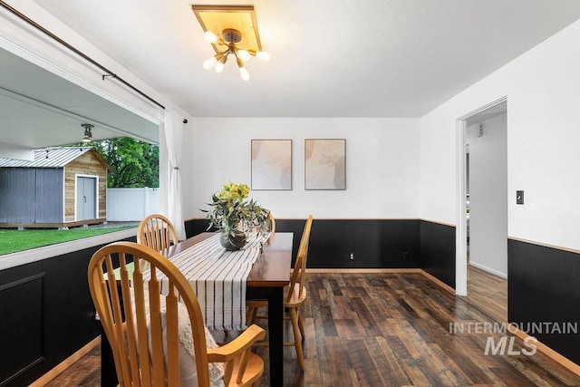 5928 W Grunder, Boise, ID 83709 - dining area with a chandelier, wood finished floors, and baseboards